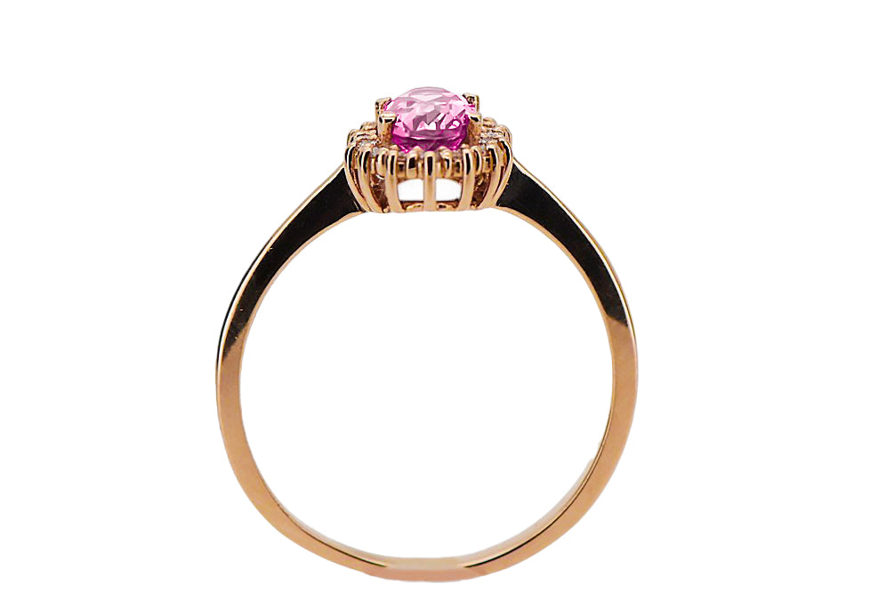 Vintage Amethyst Ring in 14K Rose Gold (crc009r-am) — close-up of the hallmark on the inner band