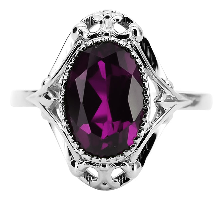 Vintage Amethyst Craft Ring in Sterling Silver (vrc128s-am) — close-up of the hallmark on the inner band