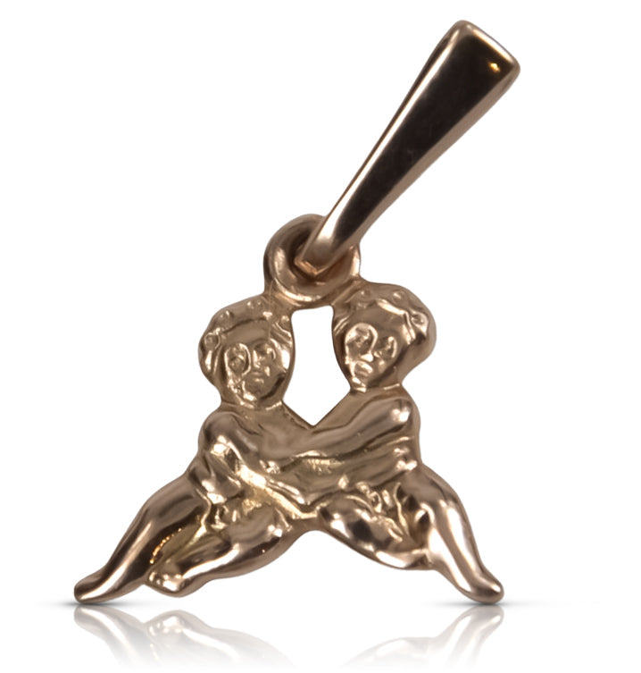 Vintage Aries Gemini Vzp Pendant in 14K Rose Gold (nn8r0d)