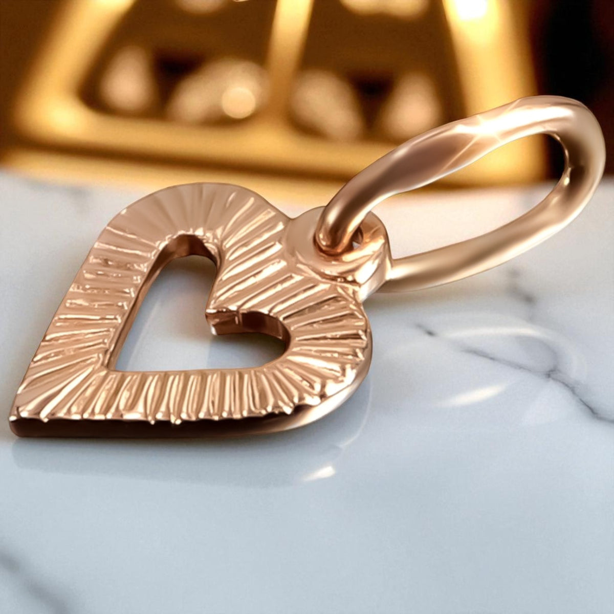 Vintage Heart Pendant in 14K Rose Gold (vpn087)
