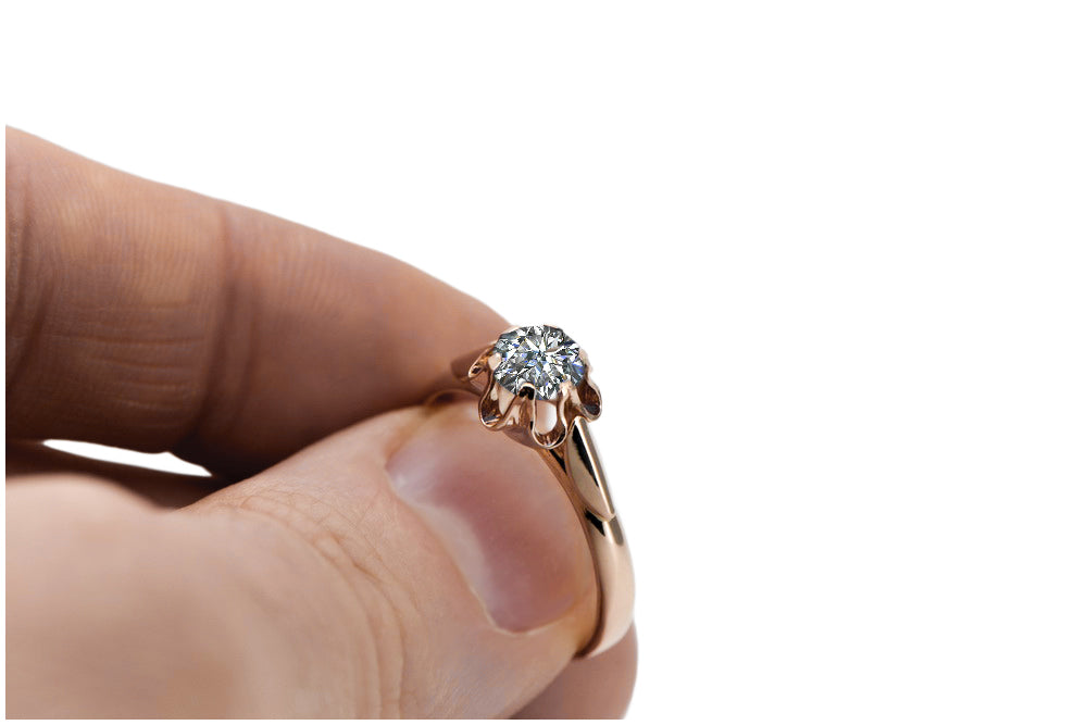 Vintage Zircon Craft Ring in 14K Rose Gold (vrc094r-zi) — worn on the hand, showing profile