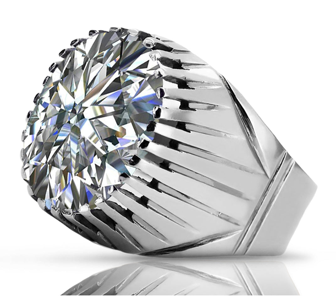 Vintage Zircon Ring in Sterling Silver (vrc048s-zi)