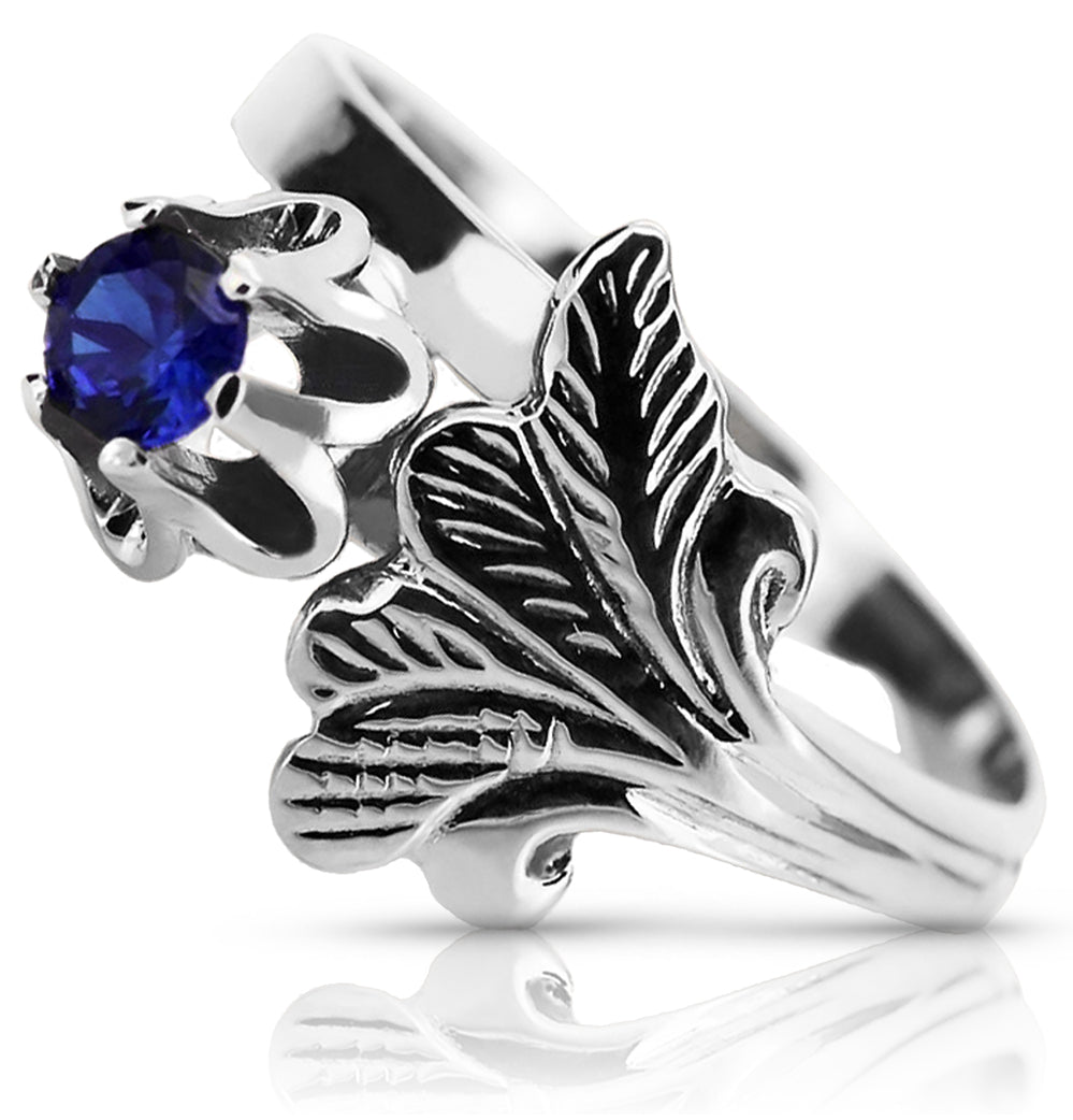 Vintage Sapphire Ring in Sterling Silver (vrc169s-sp)