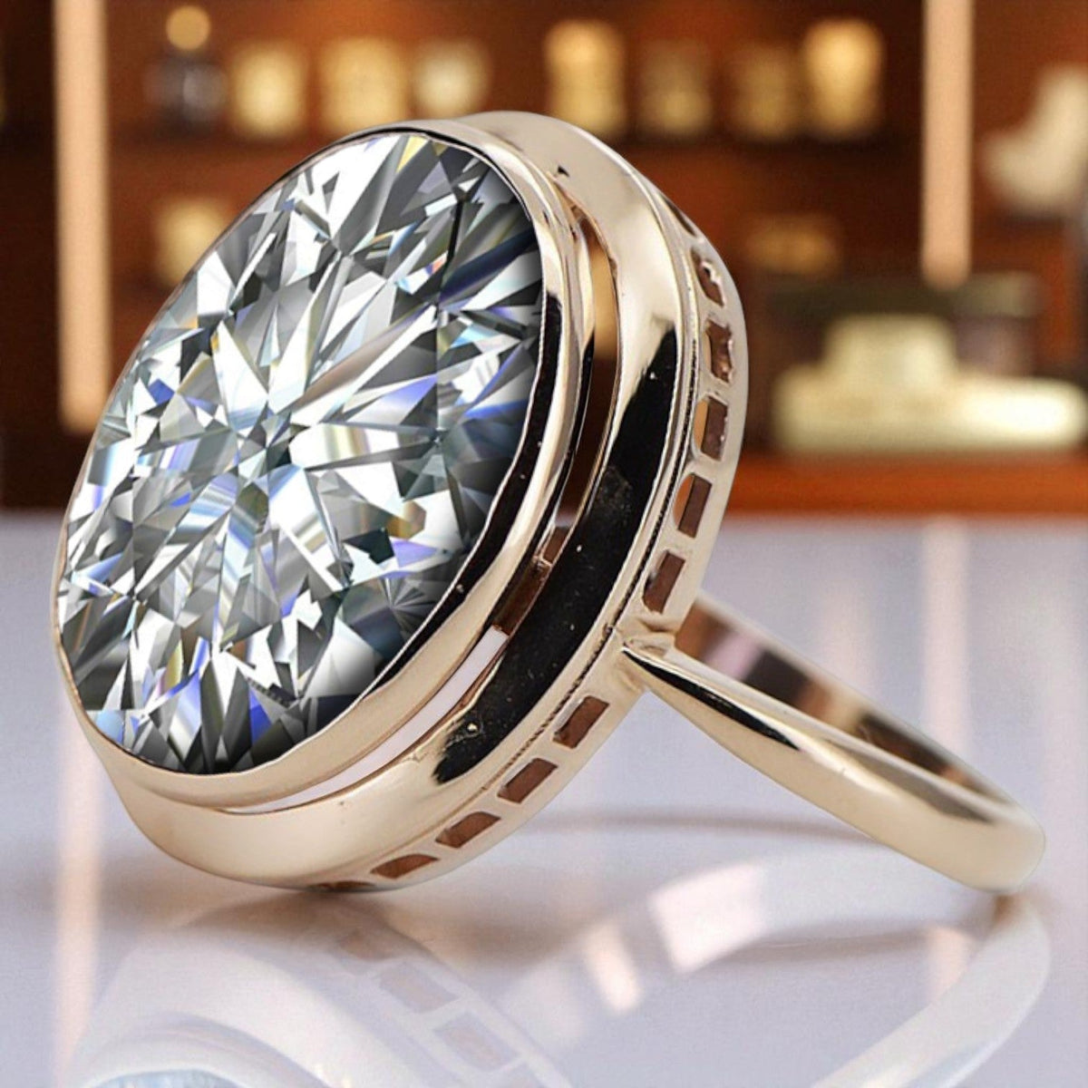 Vintage Zircon Ring in 14K Rose Gold (vrc285r-zi)