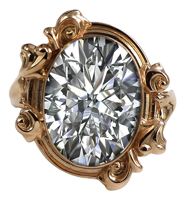 Vintage Zircon Ring in 14K Rose Gold (vrc100r-zi) — close-up of the hallmark on the inner band