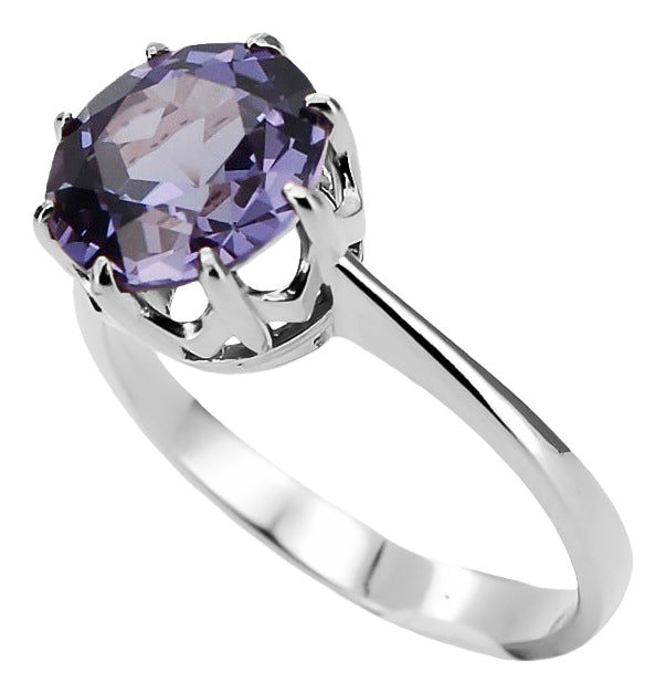 Vintage Alexandrite Ring in Sterling Silver (vrc157s-ax) — close-up of the hallmark on the inner band