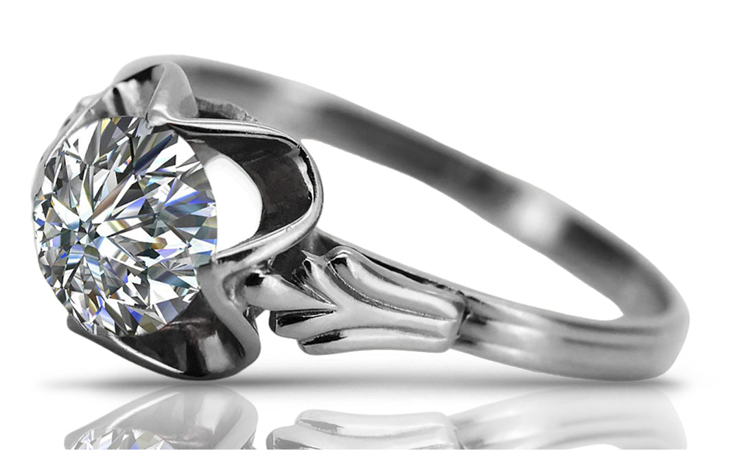Vintage Zircon Ring in Sterling Silver (vrc023s-zi)
