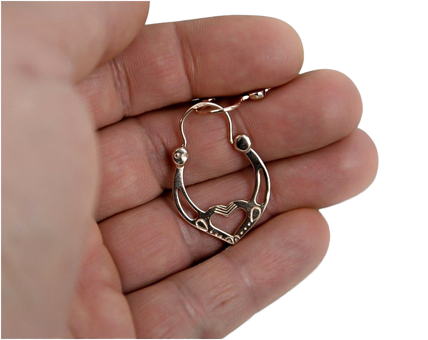 Vintage Gipsy Earrings in Rose Gold-Plated Sterling Silver (ven024rp) — view 2