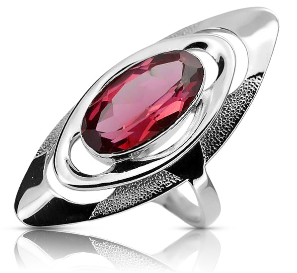 Vintage Ruby Ring in Sterling Silver (vrc189s-rb)