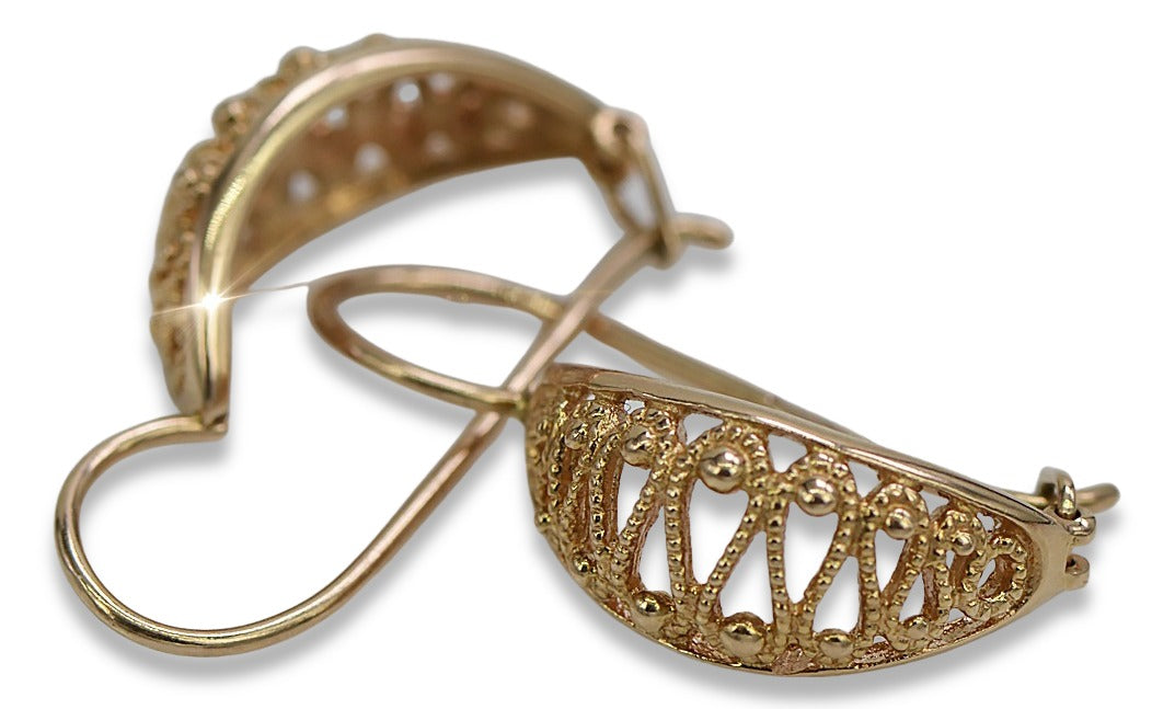Vintage Hanging Earrings in 14K Rose Gold (ven154) — view 6