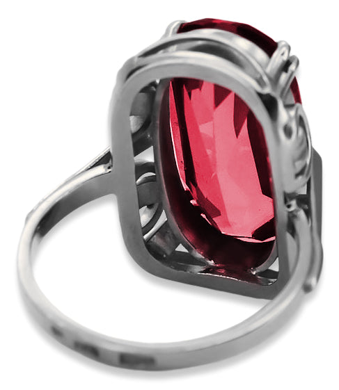 Vintage Ruby Ring in Sterling Silver (vrc038s-rb) — close-up of the hallmark on the inner band