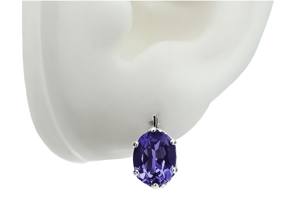 Vintage Alexandrite Earrings in Sterling Silver (vec003s-ax) — close-up of the hallmark on the inner band