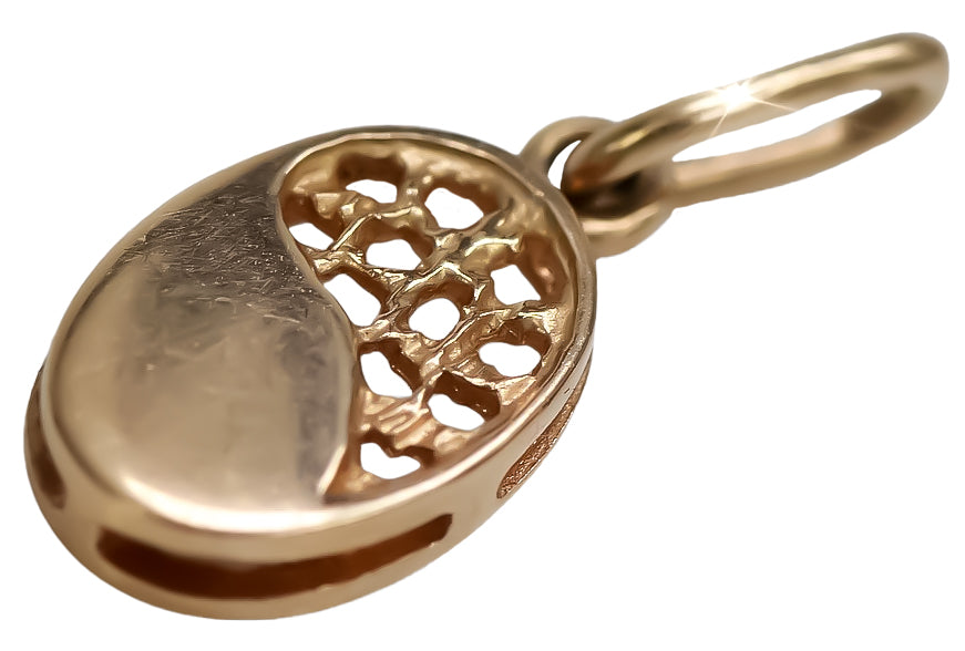 Vintage Leaf Pendant in 14K Rose Gold (vpn027) — view 2
