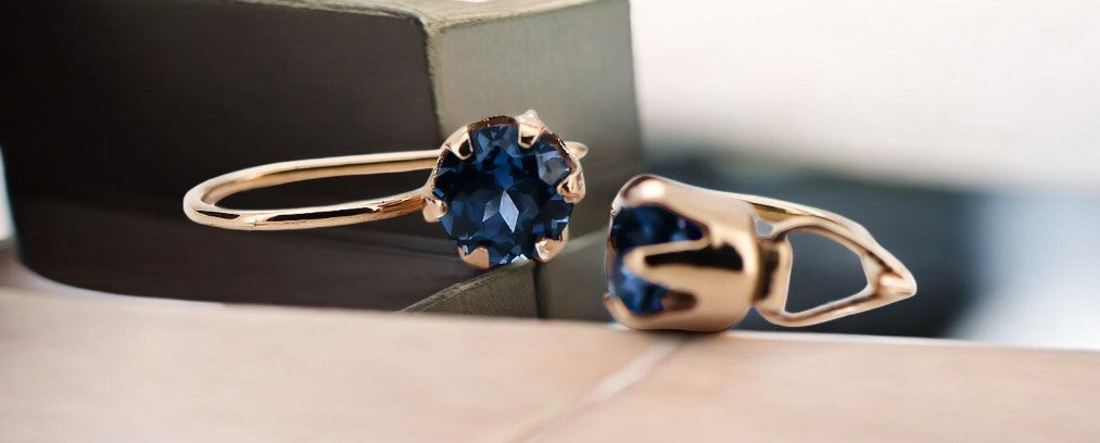 Vintage Sapphire Craft Earrings in 14K Rose Gold (vec056r-sp) — full view of the piece
