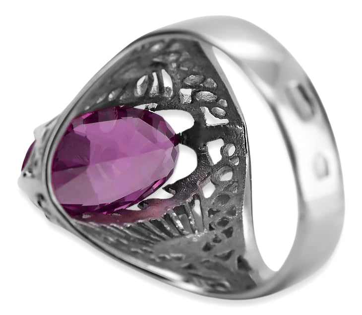 Vintage Amethyst Ring in Sterling Silver (vrc020s-am) — close-up of the hallmark on the inner band