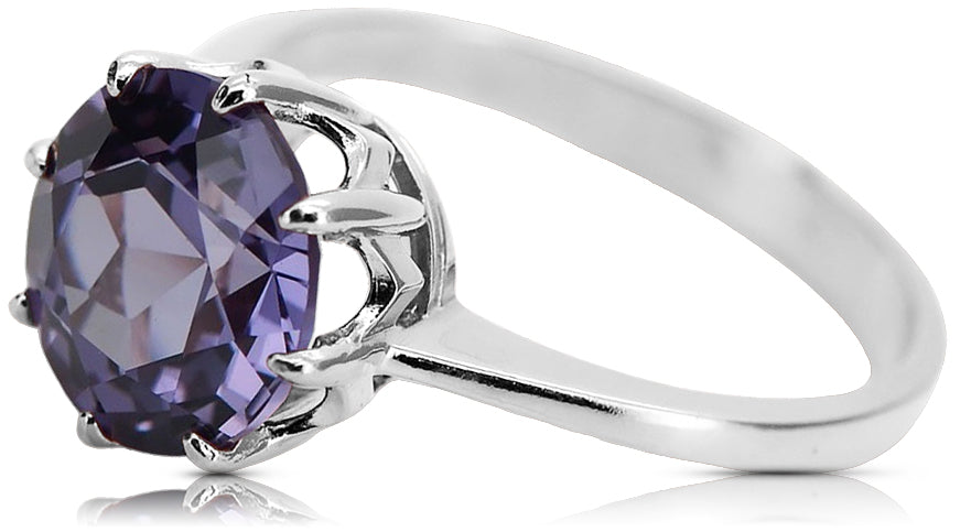 Vintage Alexandrite Ring in Sterling Silver (vrc157s-ax)