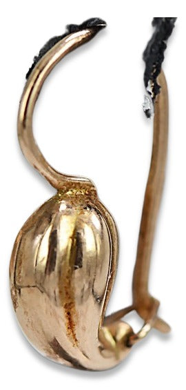 Vintage Pear Earrings in 14K Rose Gold (ven115) — side view showing the setting