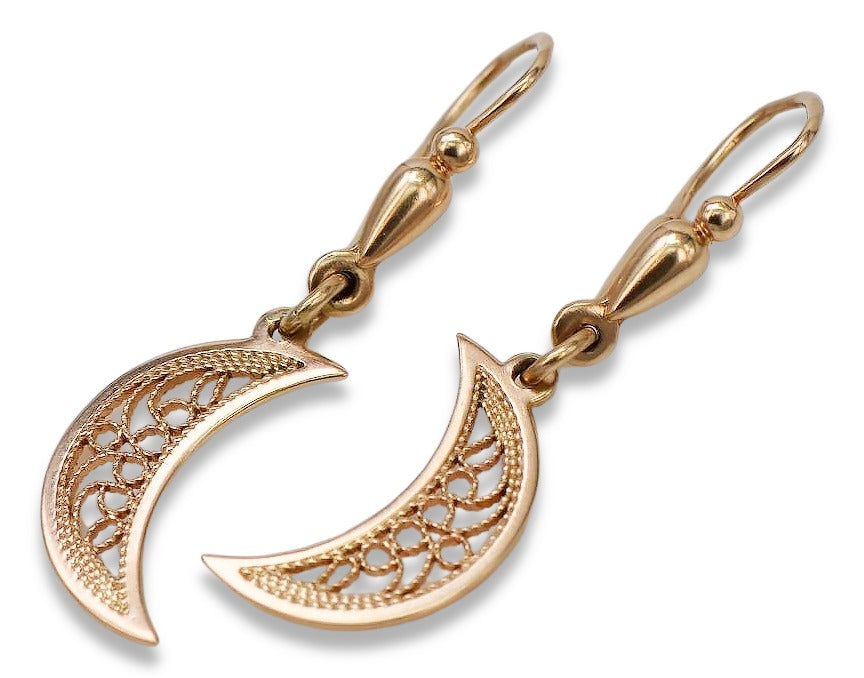 Vintage Ball Earrings in 14K Rose Gold (ven174) — view 5