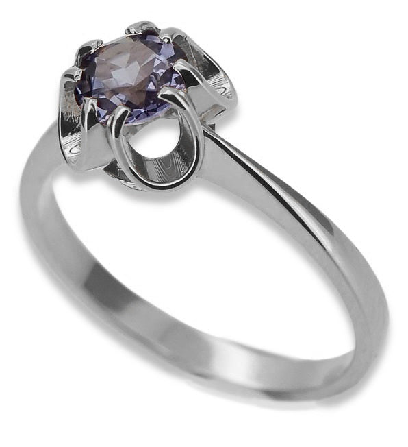 Vintage Alexandrite Ring in Sterling Silver (vrc348s-ax)