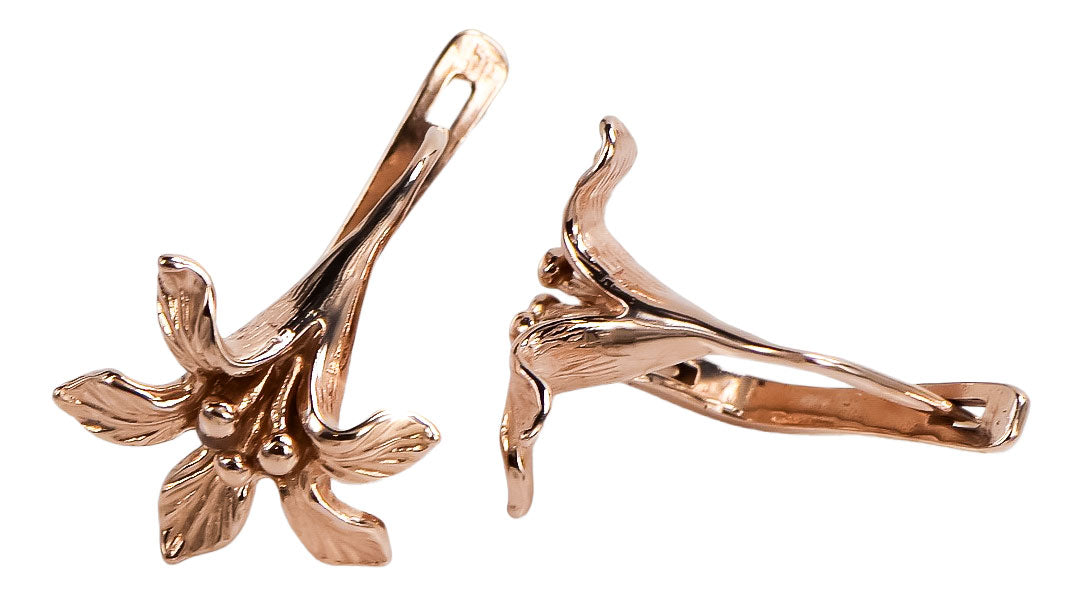 Vintage Flower Earrings in Rose Gold-Plated Sterling Silver (ven222rp) — view 3