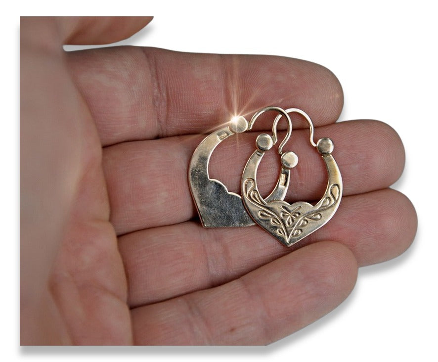 Vintage Gipsy Earrings in 14K Rose Gold (ven119) — view 3
