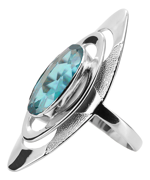Vintage Aquamarine Ring in Sterling Silver (vrc189s-aq) — close-up of the hallmark on the inner band