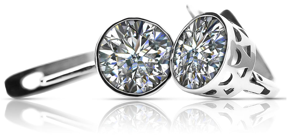 Vintage Zircon Earrings in Sterling Silver (vec107s-zi)