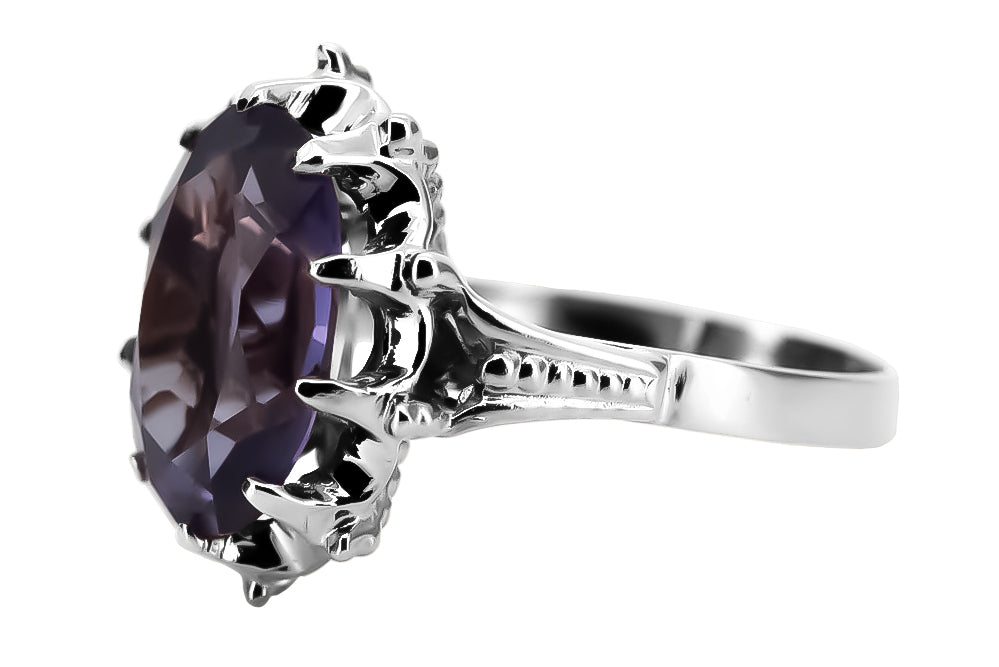 Vintage Alexandrite Ring in Sterling Silver (vrc079s-ax)