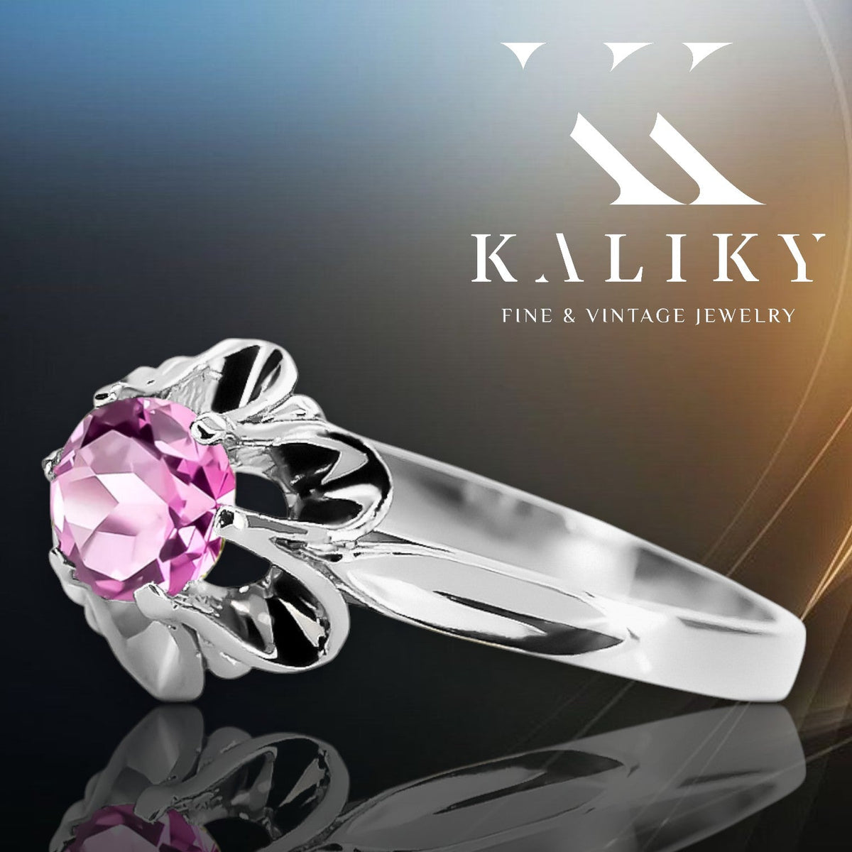 Vintage Amethyst Ring in Sterling Silver (vrc004s-am)