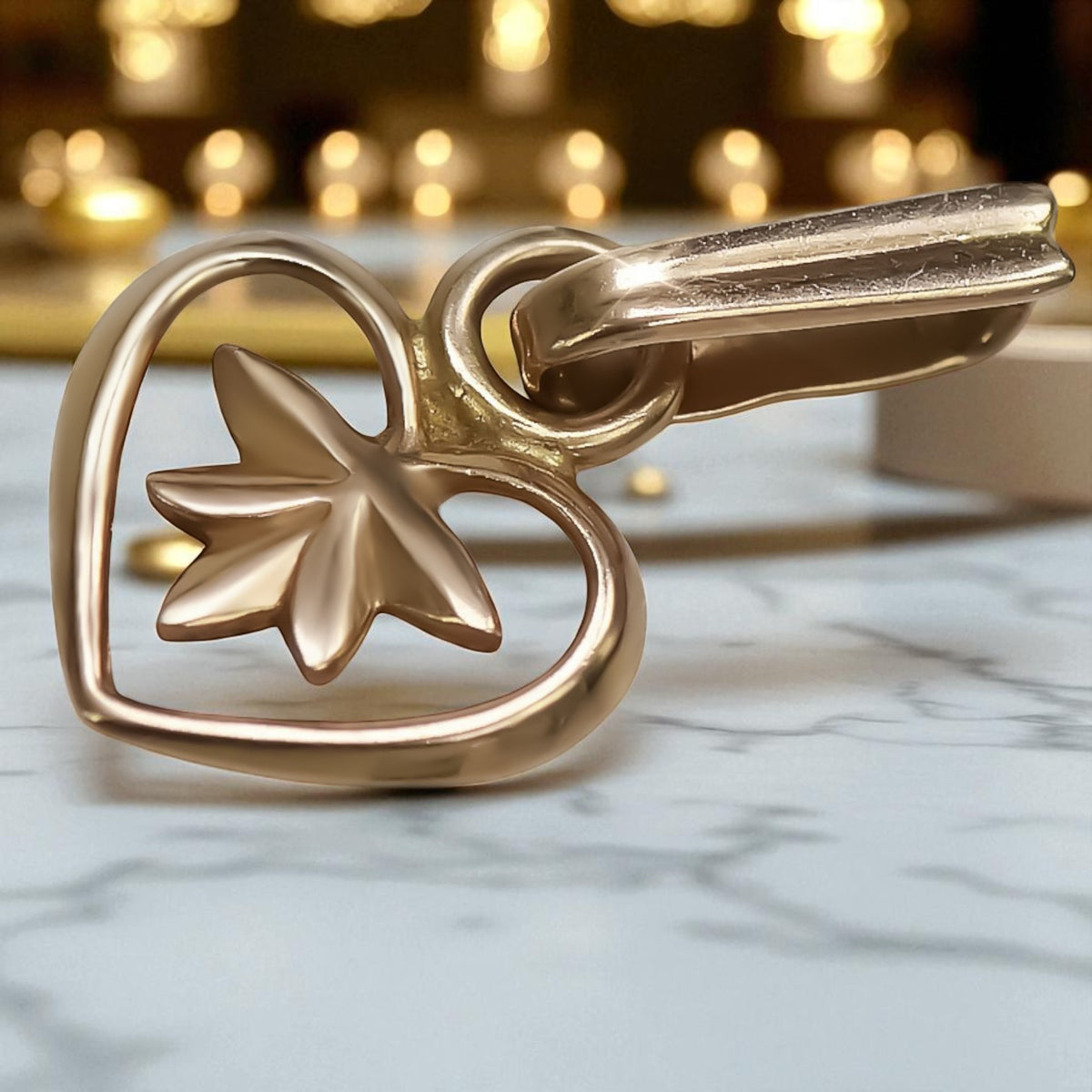 Vintage Heart Pendant in 14K Rose Gold (vpn053)