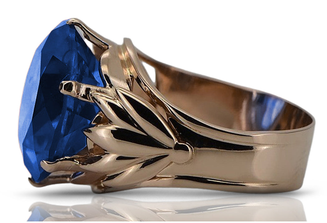 Vintage Sapphire Ring in 14K Rose Gold (vrc029r-sp) — full view of the piece