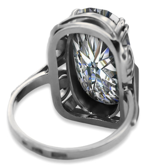 Vintage Zircon Cubic Ring in Sterling Silver (vrc038s-zi) — close-up of the hallmark on the inner band