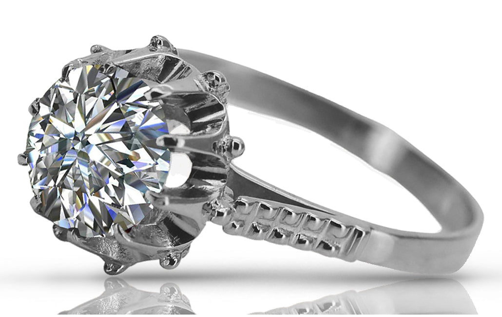 Vintage Zircon Ring in Sterling Silver (vrc045s-zi)