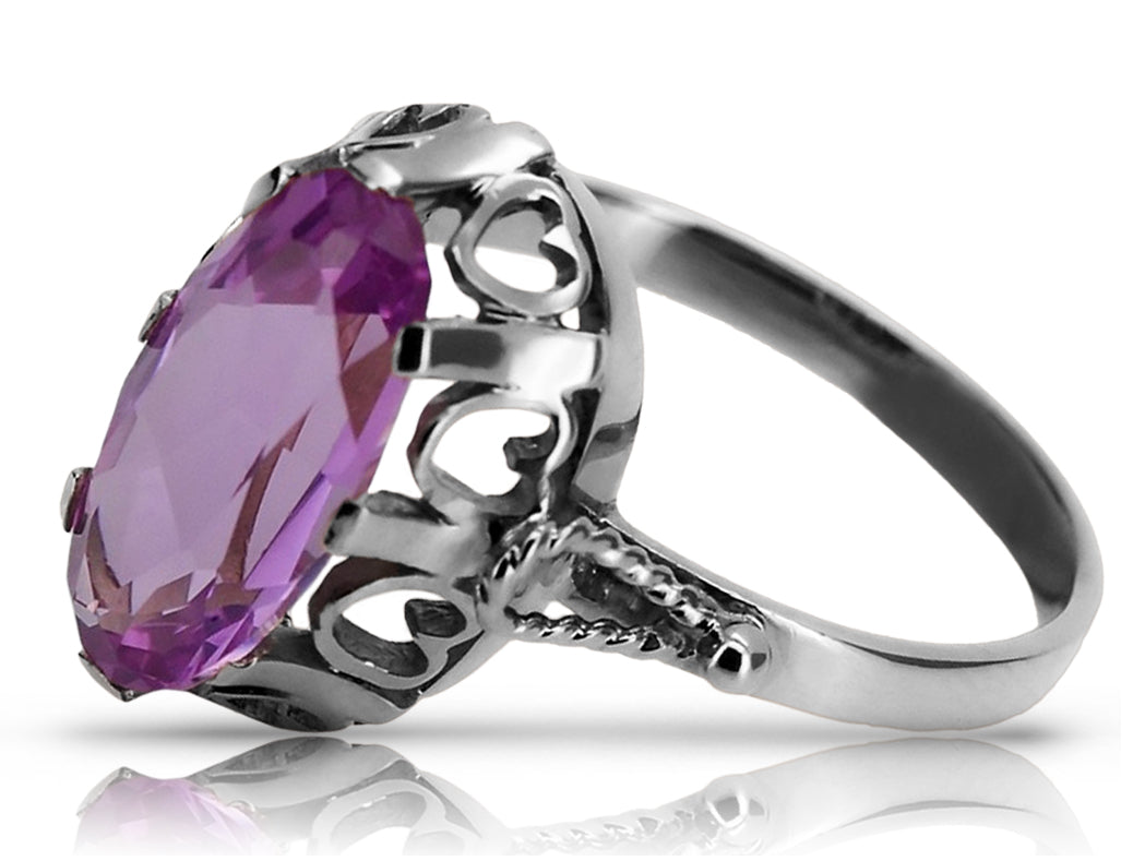 Vintage Amethyst Ring in Sterling Silver (vrc134s-am)