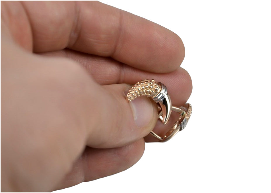 Vintage Leaf Earrings in 14K Rose Gold (ven061) — view 3