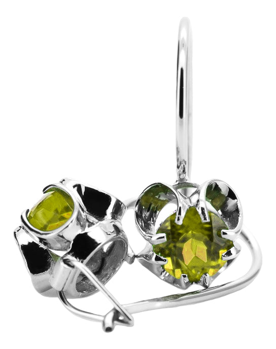 Vintage Yellow Peridot Earrings in Sterling Silver (vec035s-yp) — close-up of the hallmark on the inner band