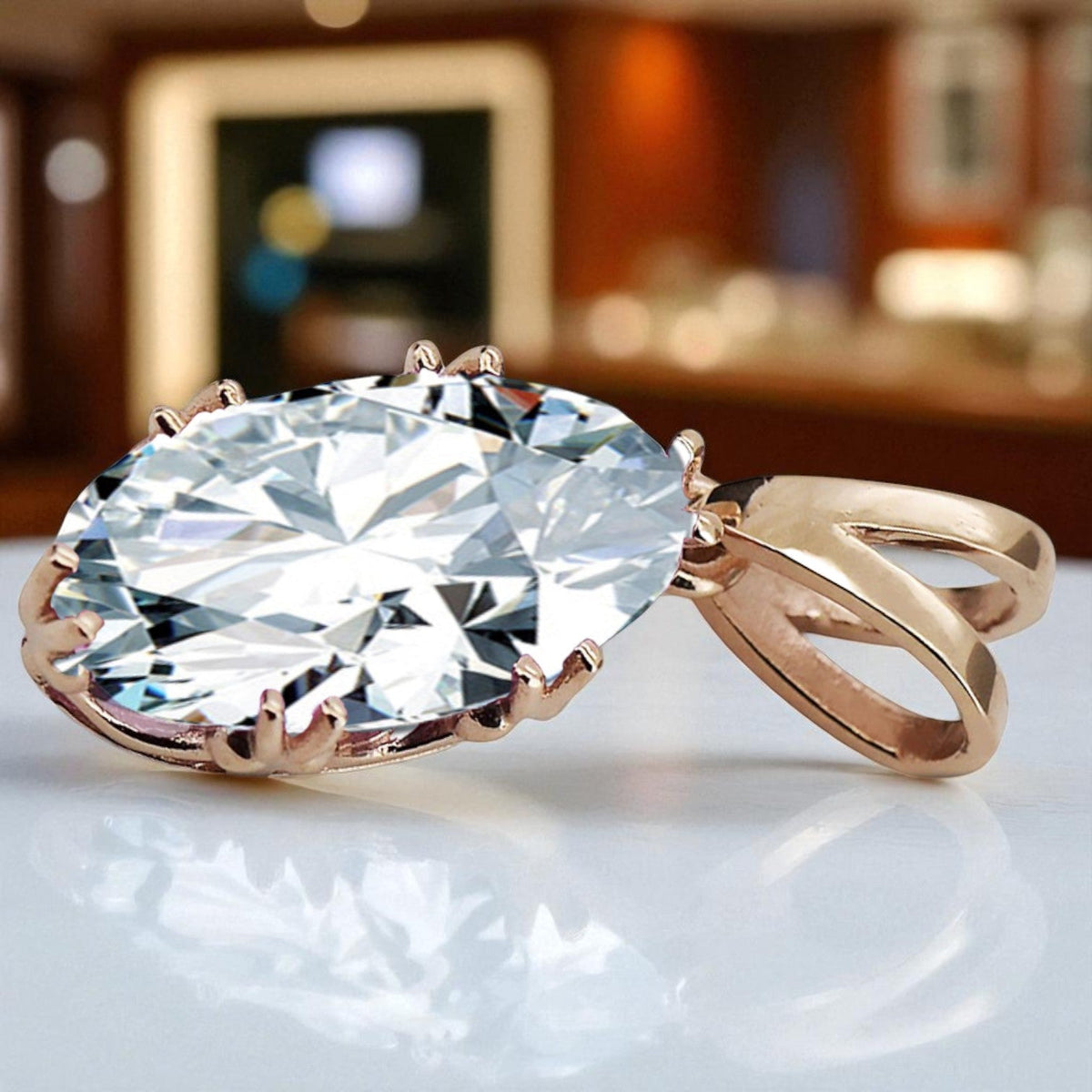 Vintage Zircon Pendant in 14K Rose Gold (vpc019r-zi)