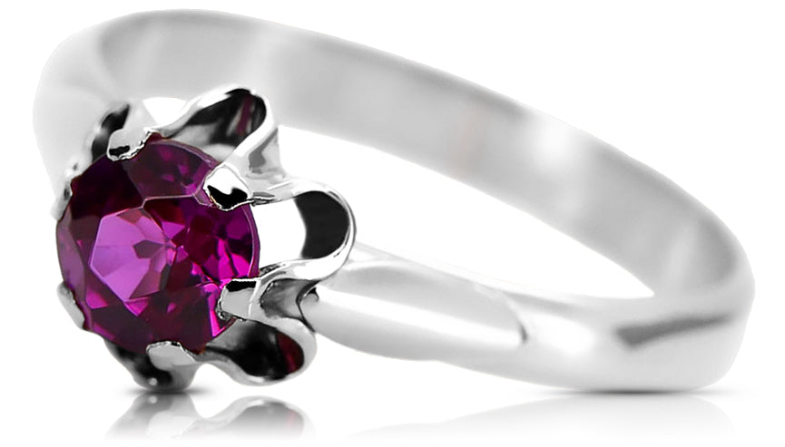Vintage Ruby Ring in Sterling Silver (vrc094s-rb)