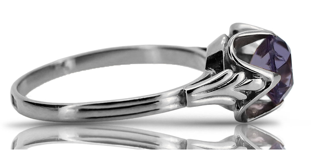 Vintage Alexandrite Ring in Sterling Silver (vrc023s-ax) — full view of the piece
