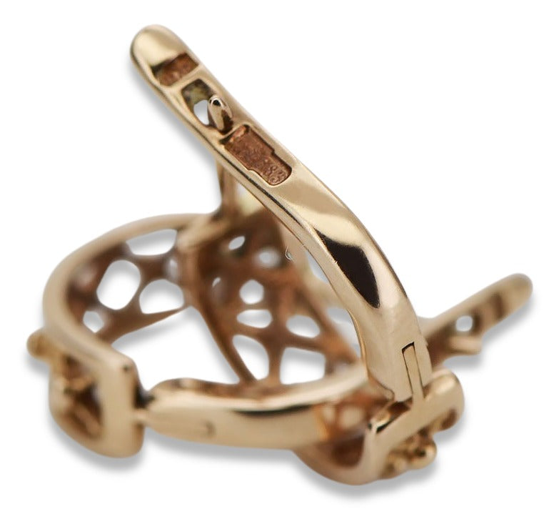 Vintage Hoops Earrings in 14K Rose Gold (ven145) — view 5