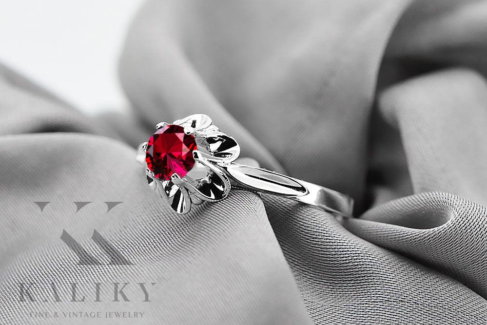 Vintage Ruby Craft Ring in Sterling Silver (vrc004s-rb) — close-up of the hallmark on the inner band