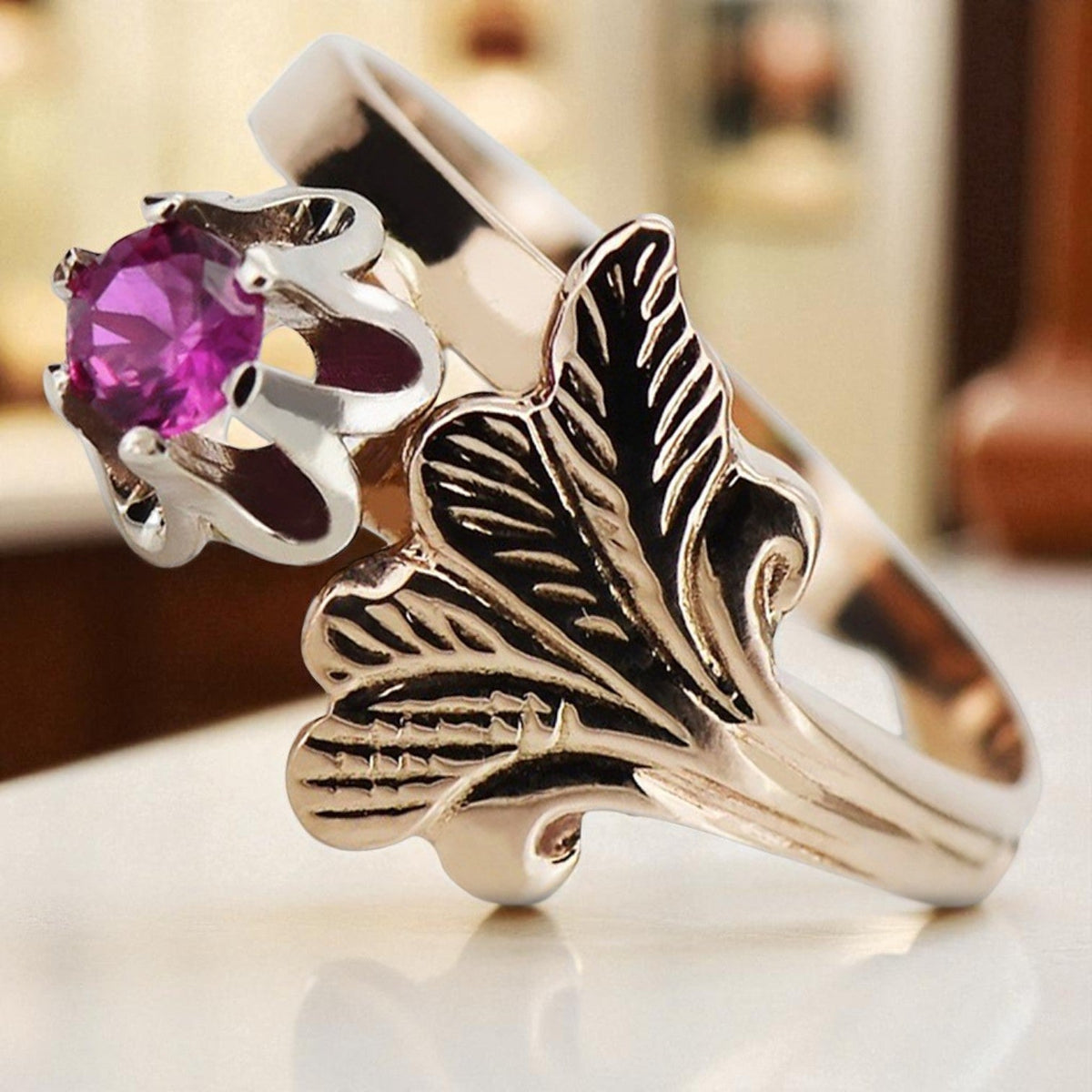 Vintage Amethyst Ring in 14K Rose Gold (vrc169r-am)