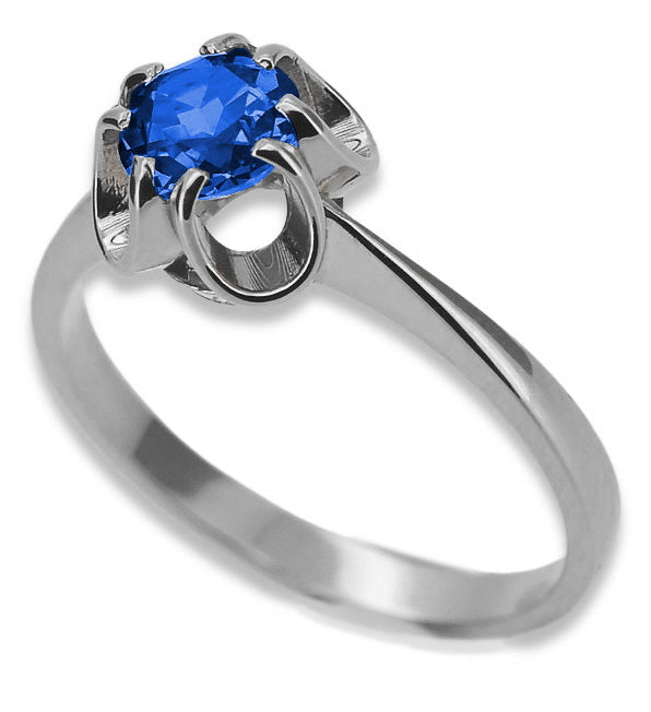 Vintage Sapphire Ring in Sterling Silver (vrc348s-sp)