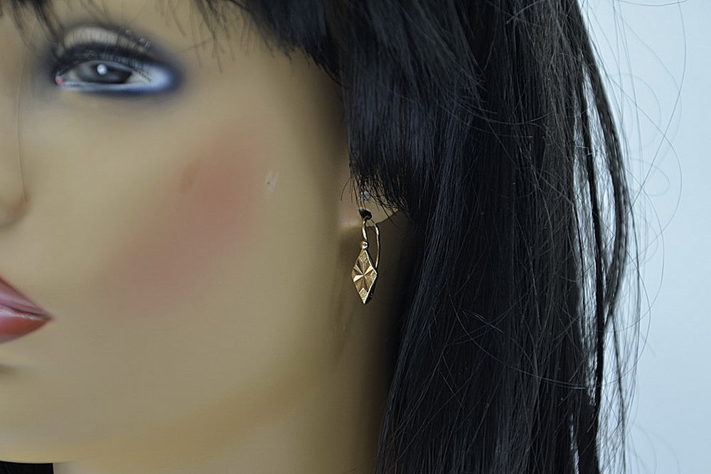 Vintage Square Earrings in 14K Rose Gold (ven060) — view 7