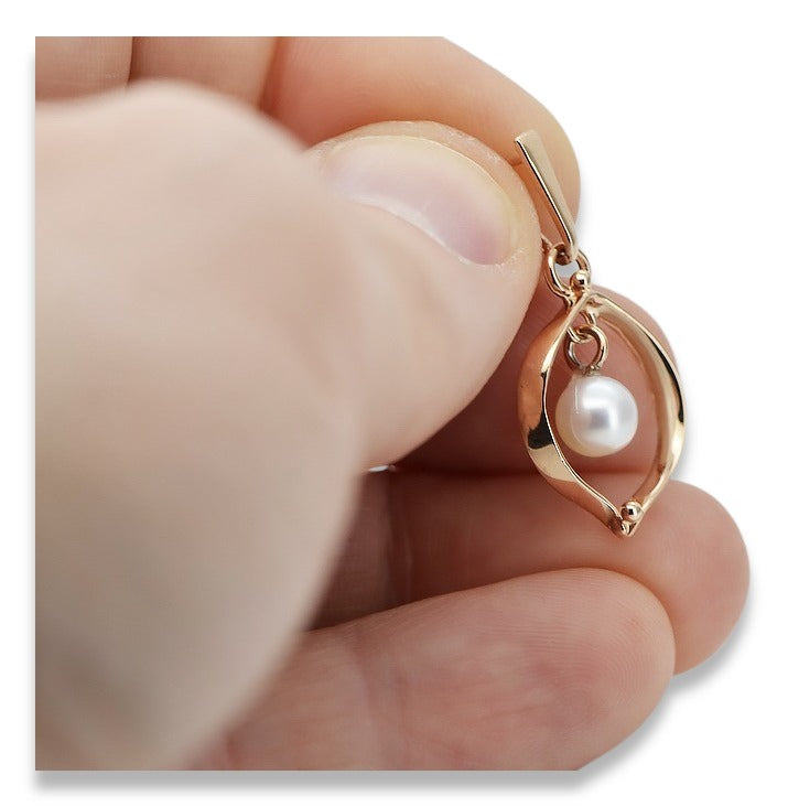 Vintage Pearl Pendant in 14K Rose Gold (vppr002) — full view of the piece