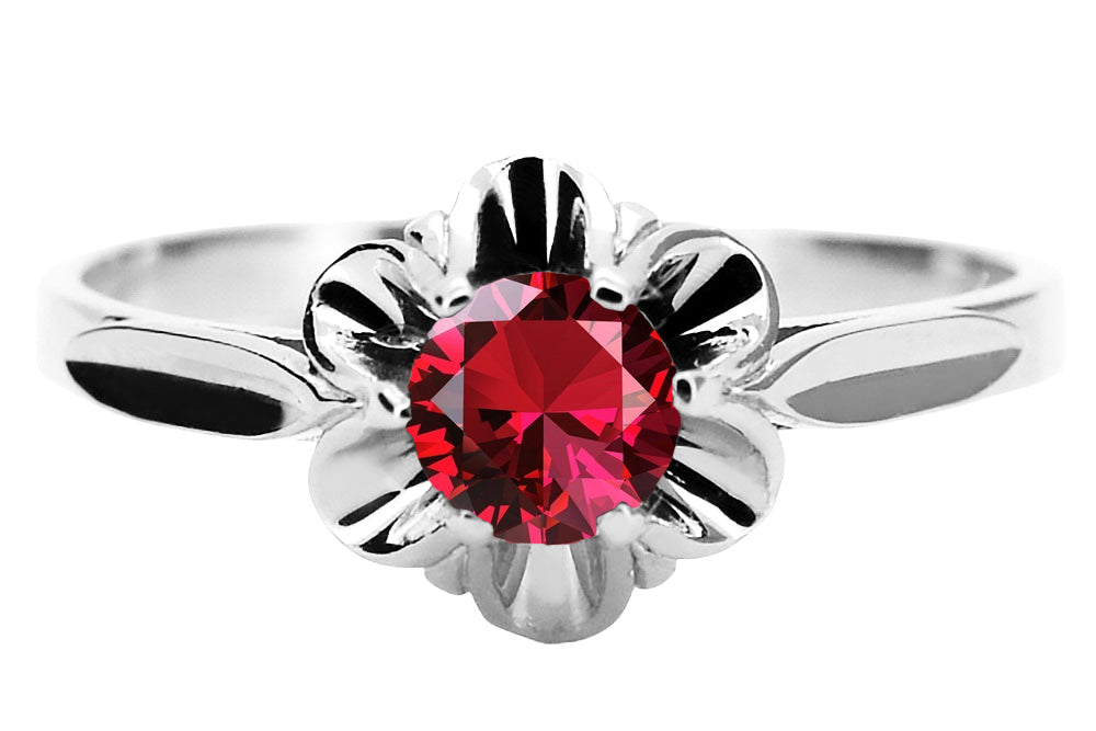 Vintage Ruby Craft Ring in Sterling Silver (vrc004s-rb) — full view of the piece