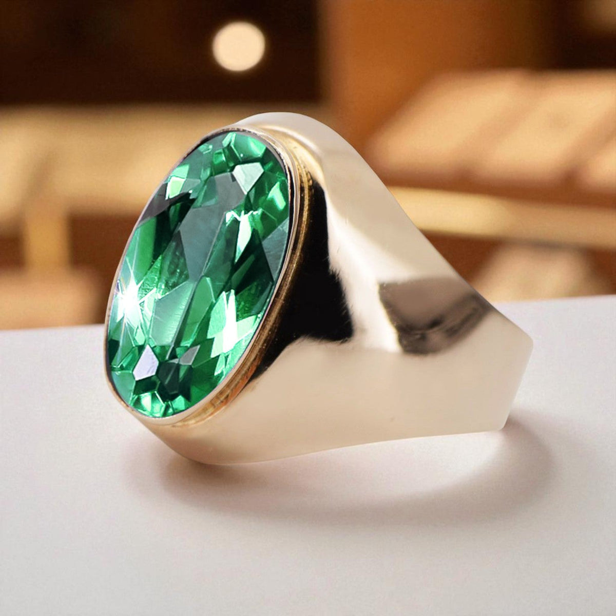 Vintage Emerald Craft Ring in 14K Rose Gold (vrc077r-em)