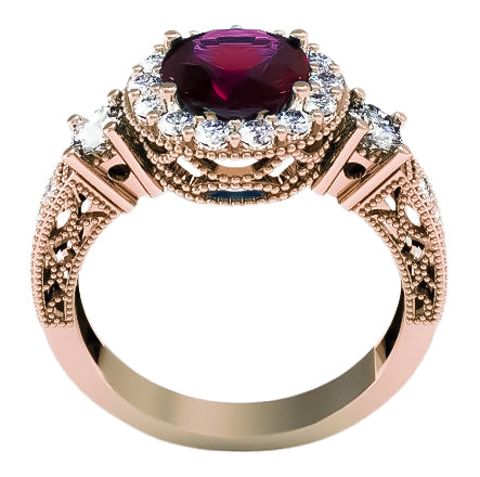 Vintage Ruby Ring in 14K Rose Gold (crc003r-rb)