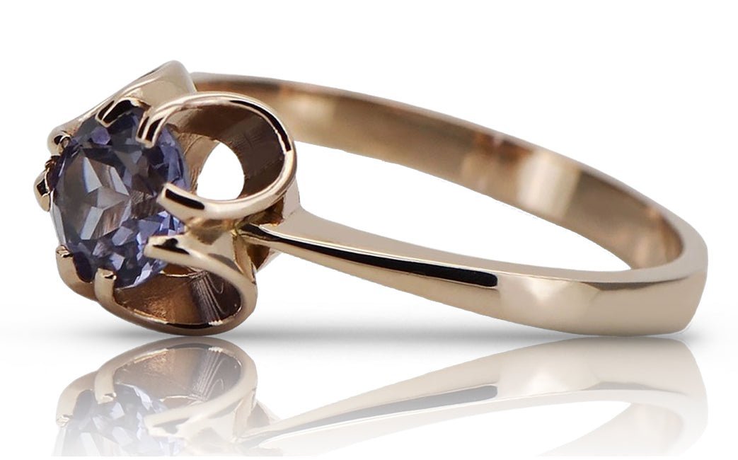 Vintage Alexandrite Ring in 14K Rose Gold (vrc348r-ax) — full view of the piece