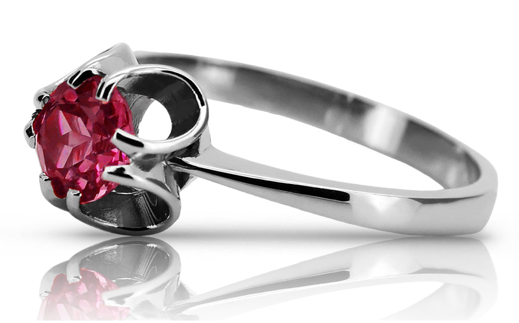 Vintage Ruby Ring in Sterling Silver (vrc348s-rb)
